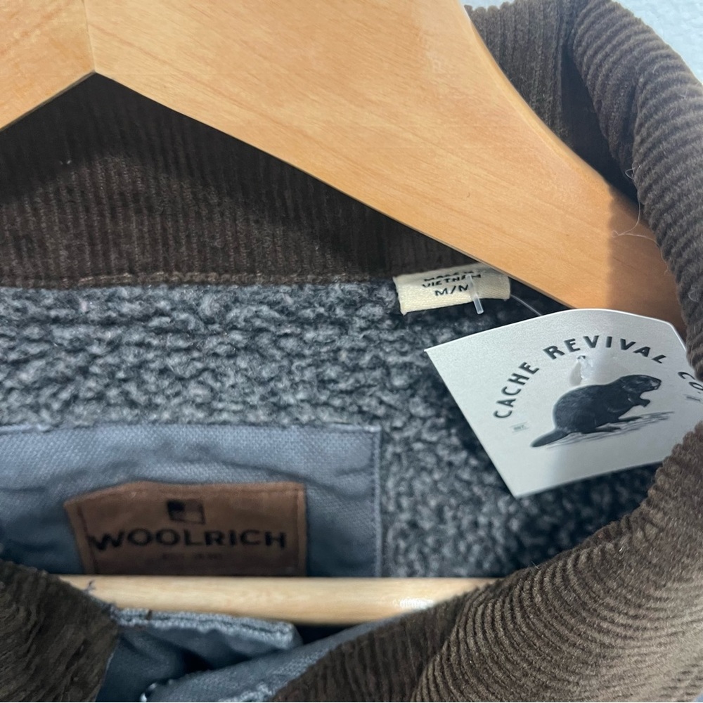 WOOLRICH Chore Coat Canvas with Corduroy Collar and Sherpa Lining | Mens m - Picture 7 of 13
